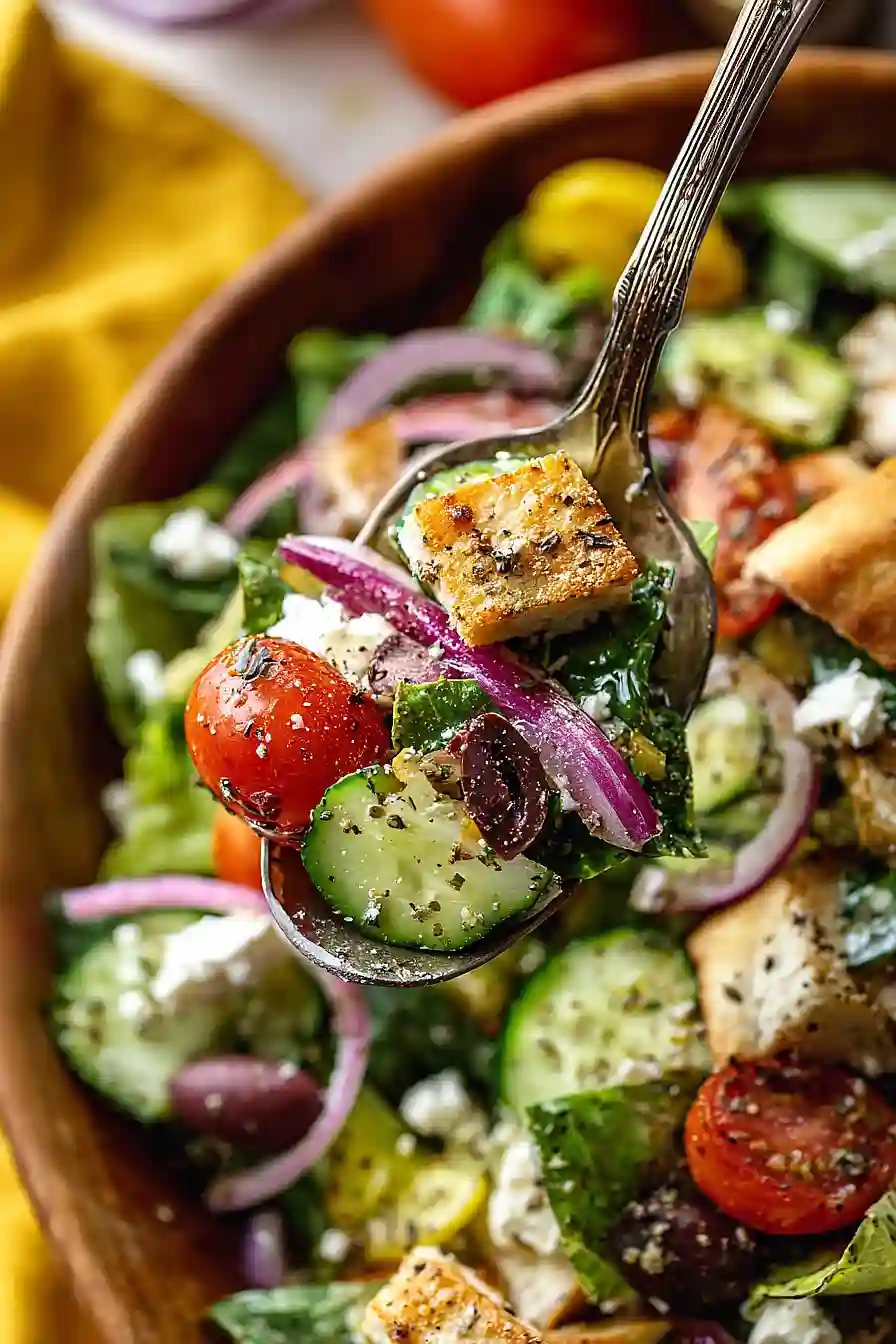 spring mix greek salad