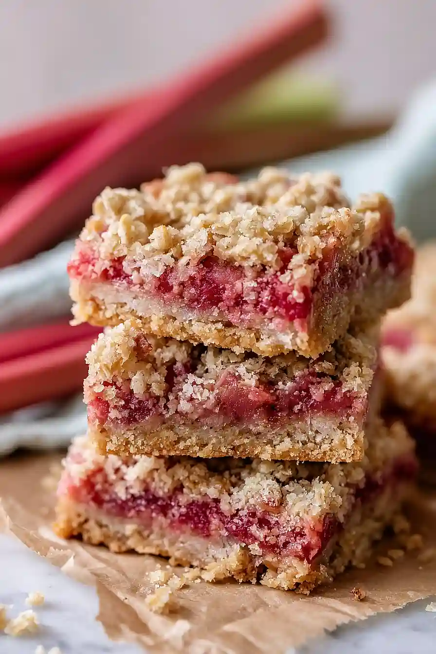 strawberry rhubarb crisp bars