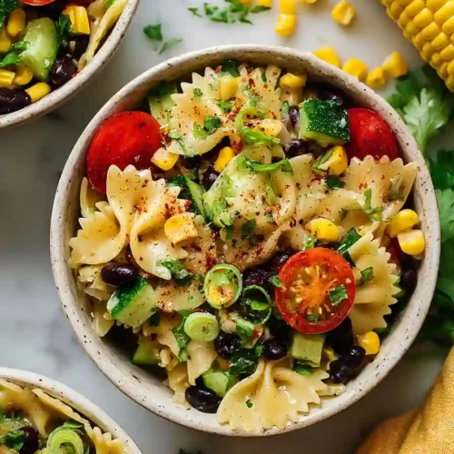 vegan bean pasta salad