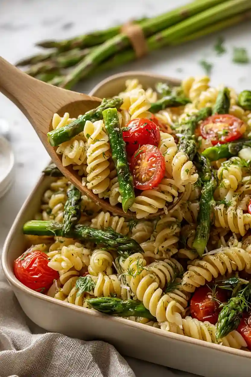 lemon asparagus pasta salad