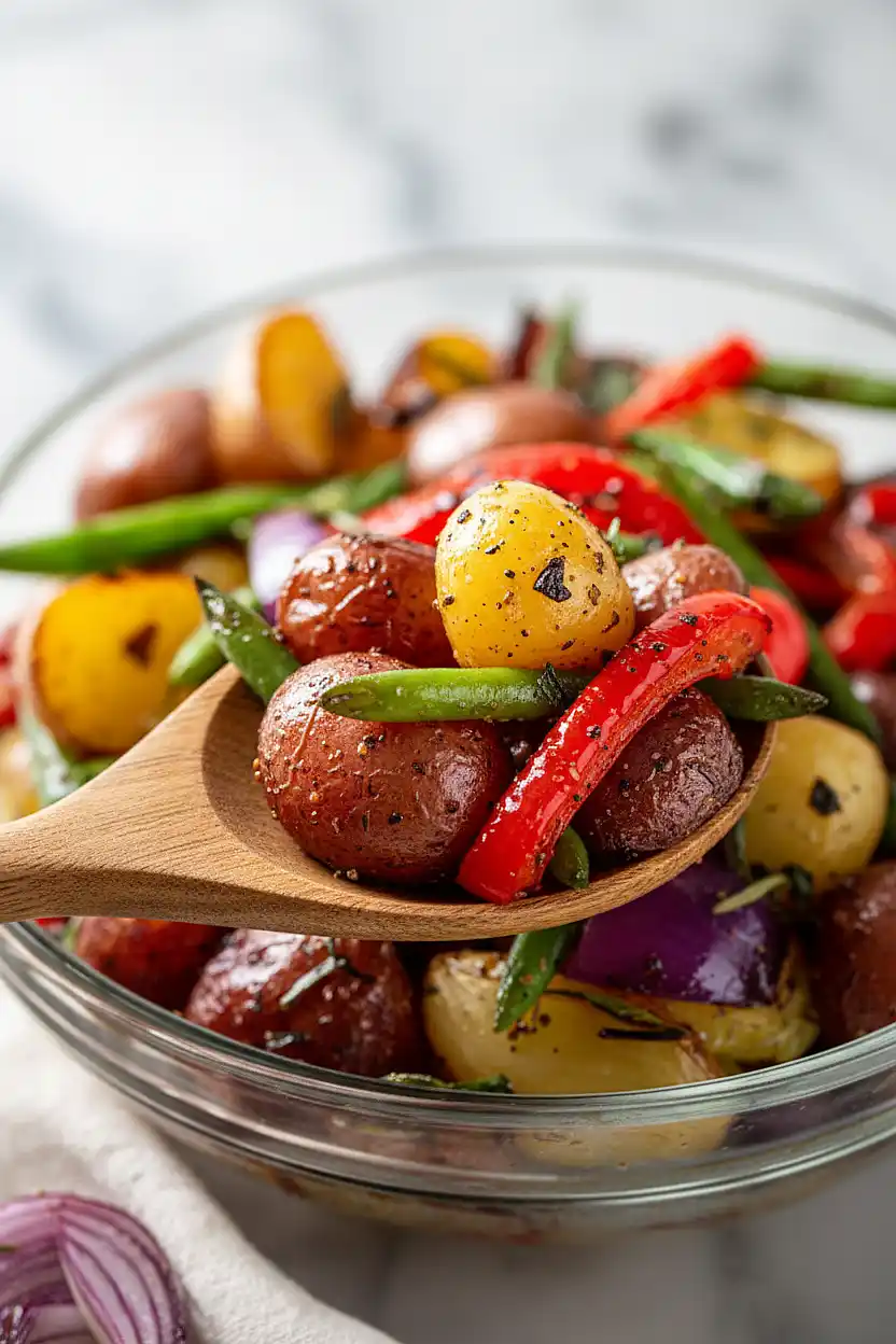 grilled potatoes and veggies