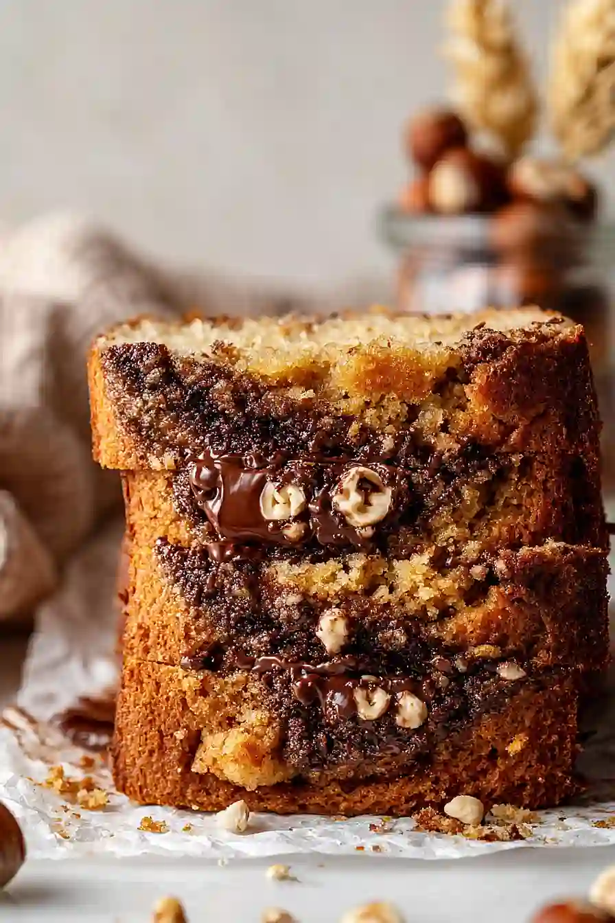 Nutella Stuffed Banana Bread