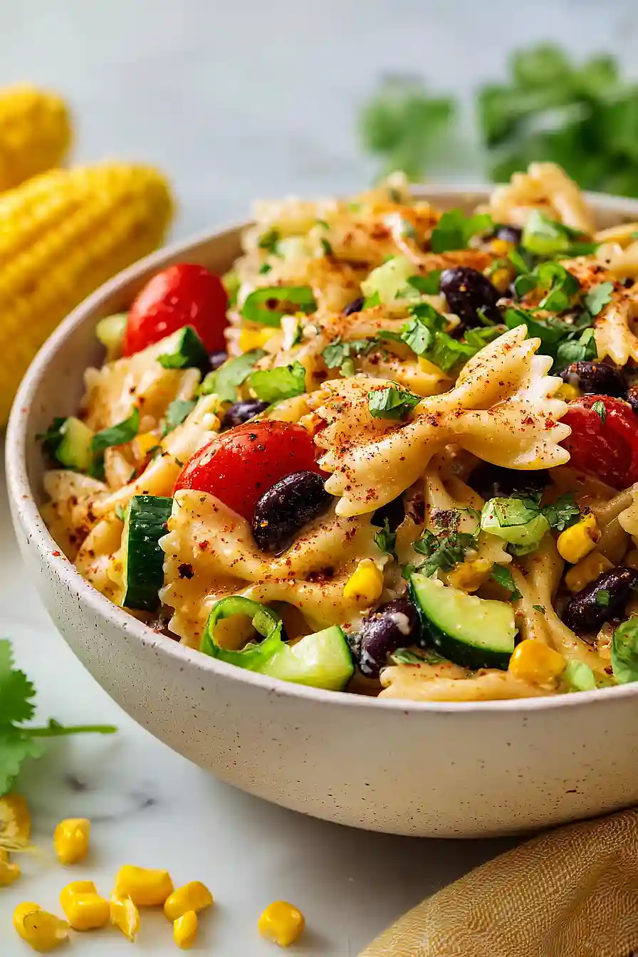 vegan bean pasta salad