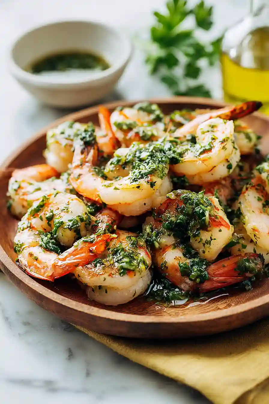 grilled shrimp with chimichurri sauce