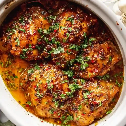 Slow Cooker Honey Garlic Chicken Thighs