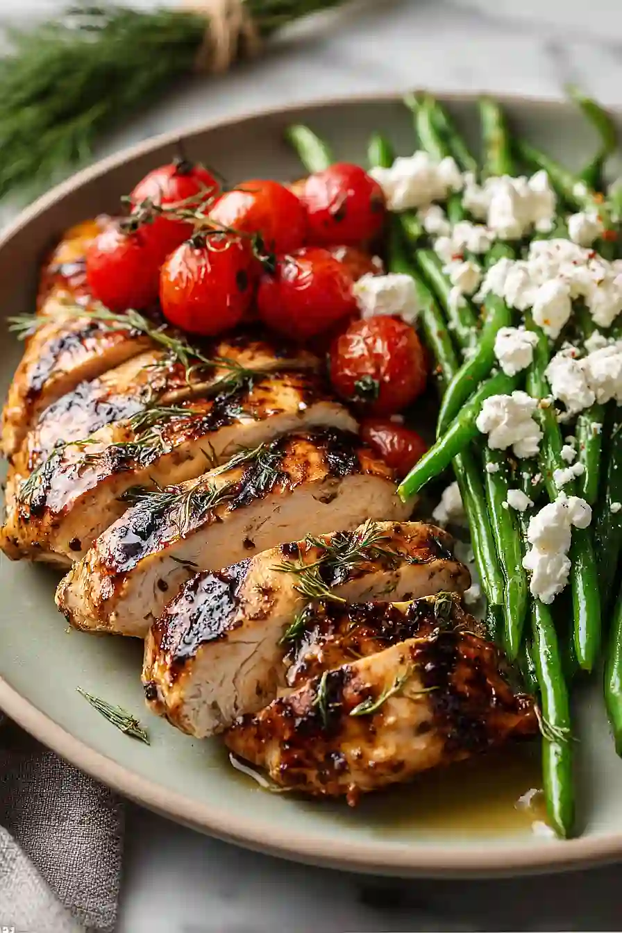 grilled chicken with green beans