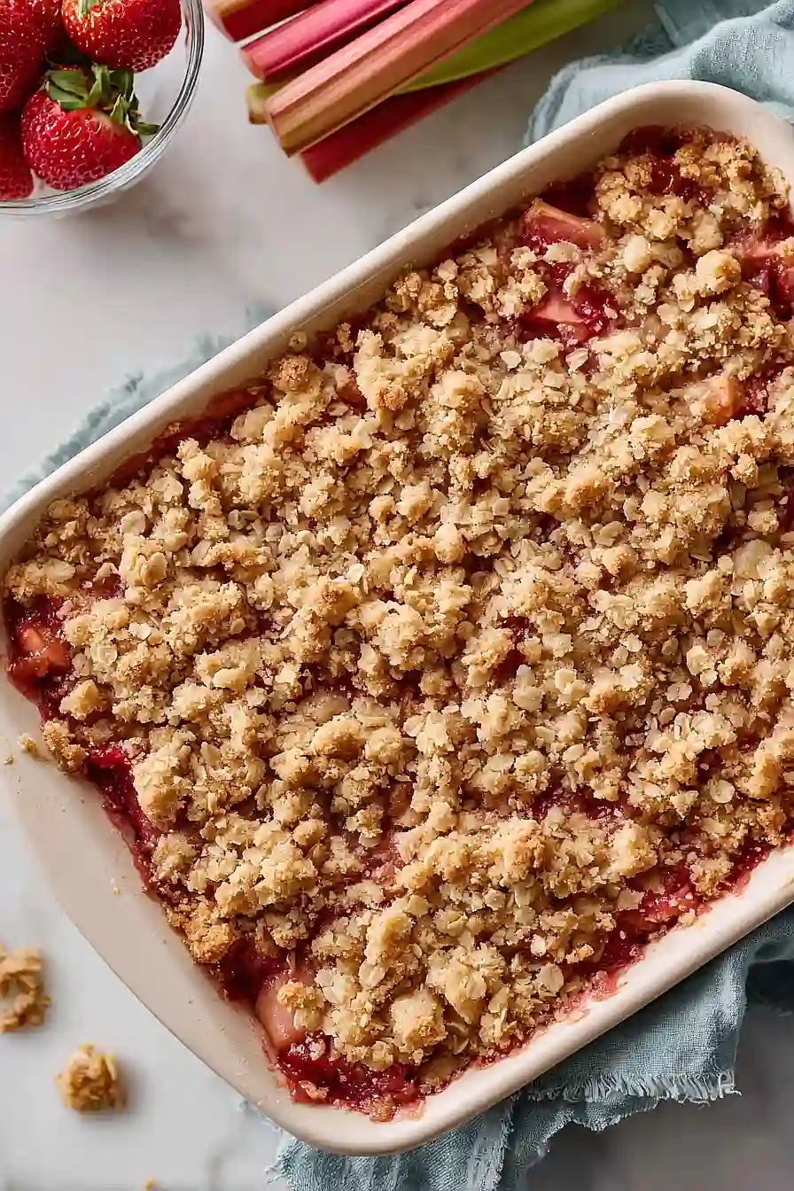 strawberry rhubarb crisp bars