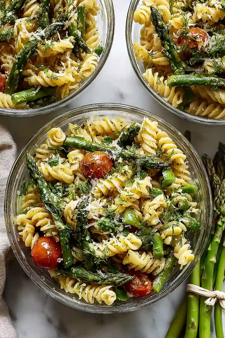 lemon asparagus pasta salad
