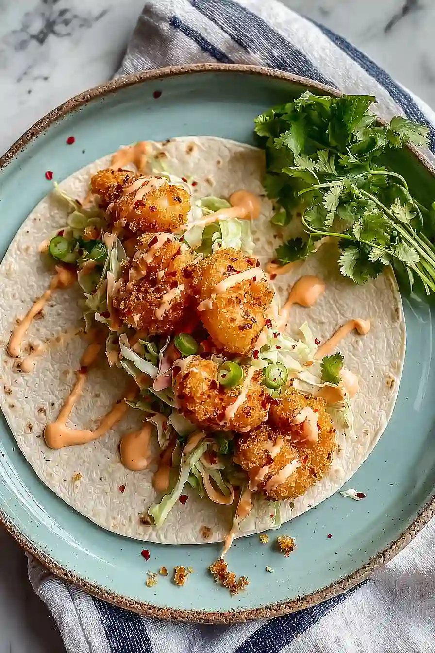 air fryer bang bang shrimp tacos