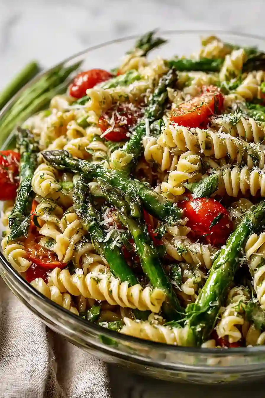 lemon asparagus pasta salad