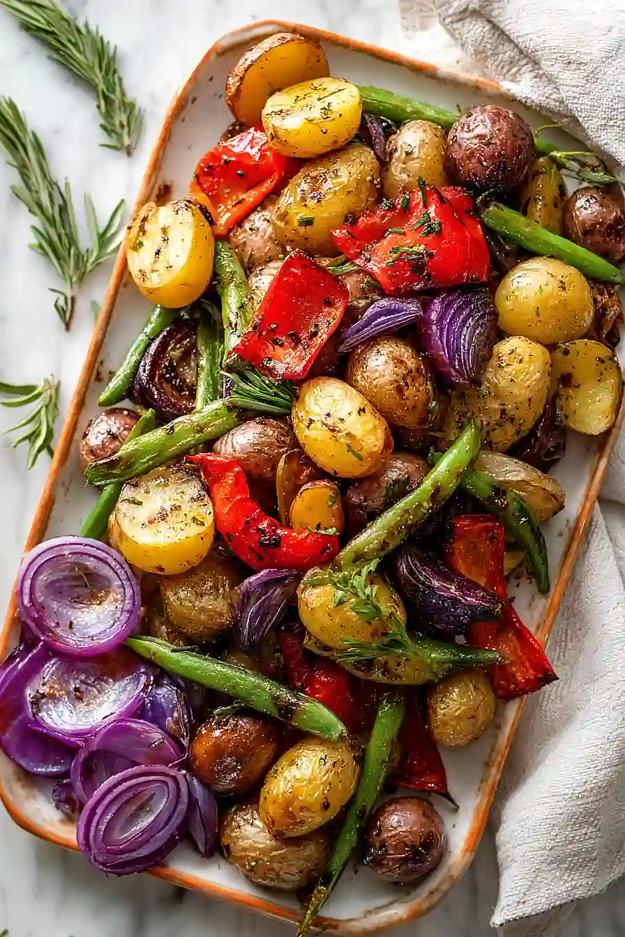 grilled potatoes and veggies