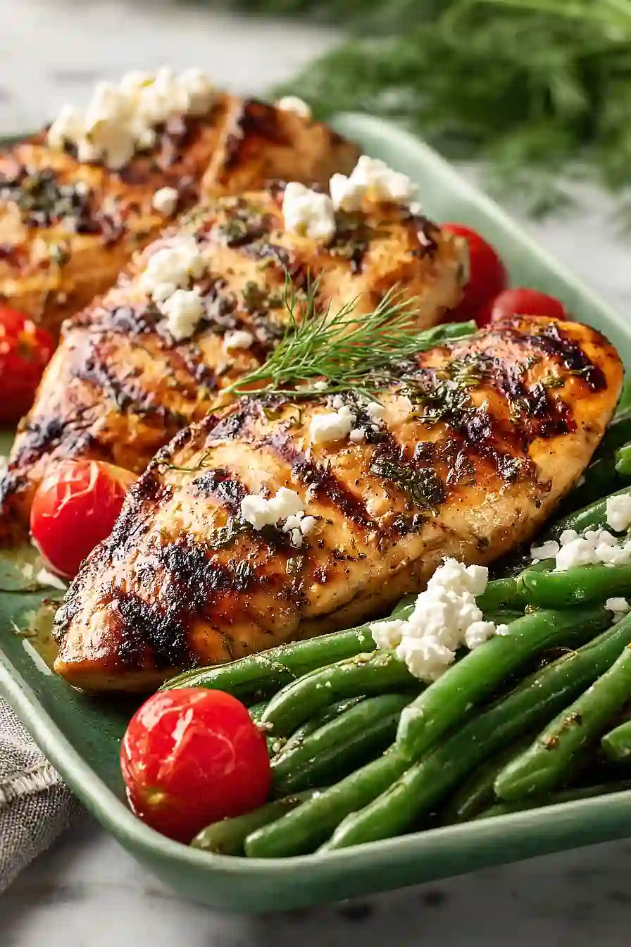 grilled chicken with green beans