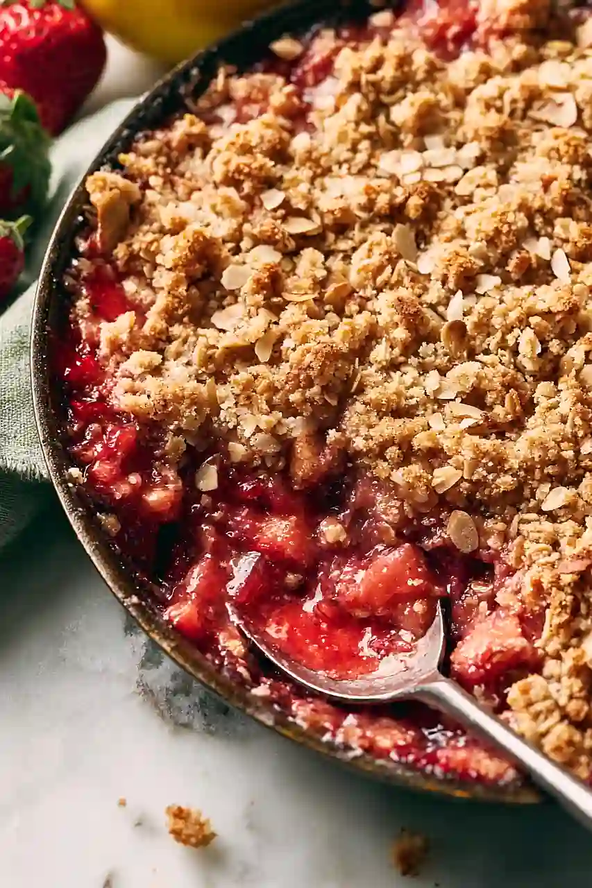 cast iron skillet rhubarb crisp