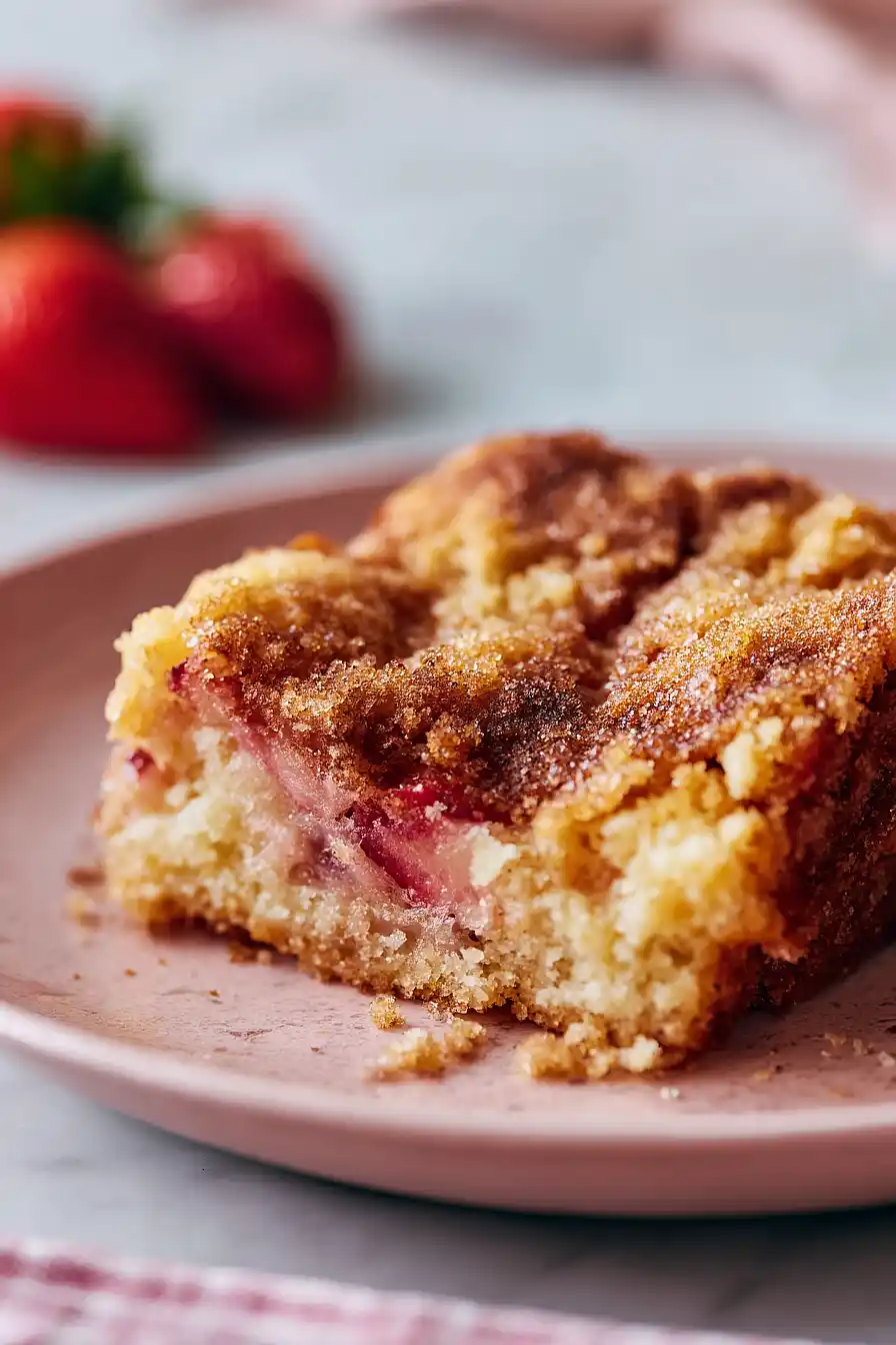 strawberry rhubarb yogurt cake