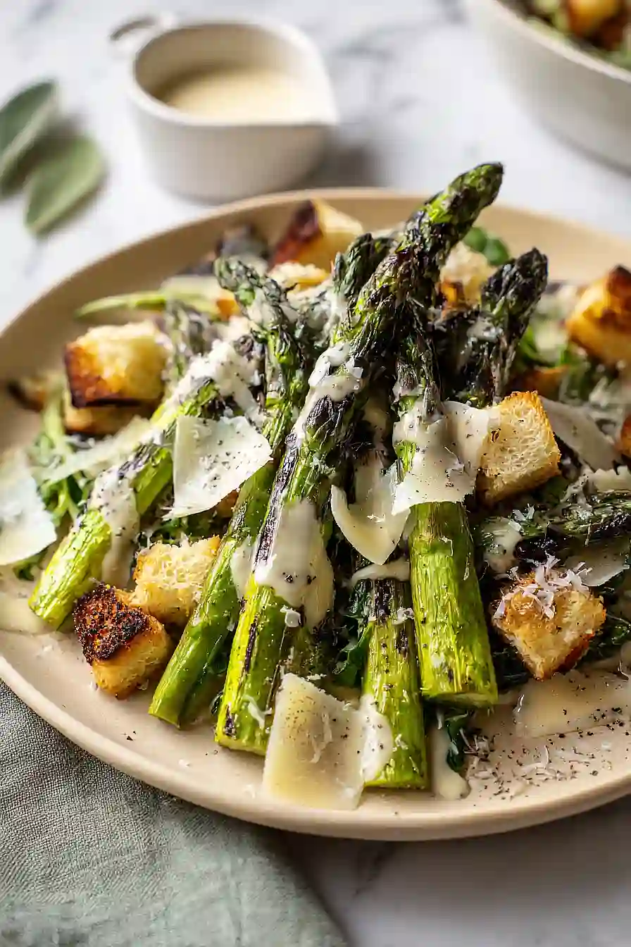 grilled asparagus caesar salad