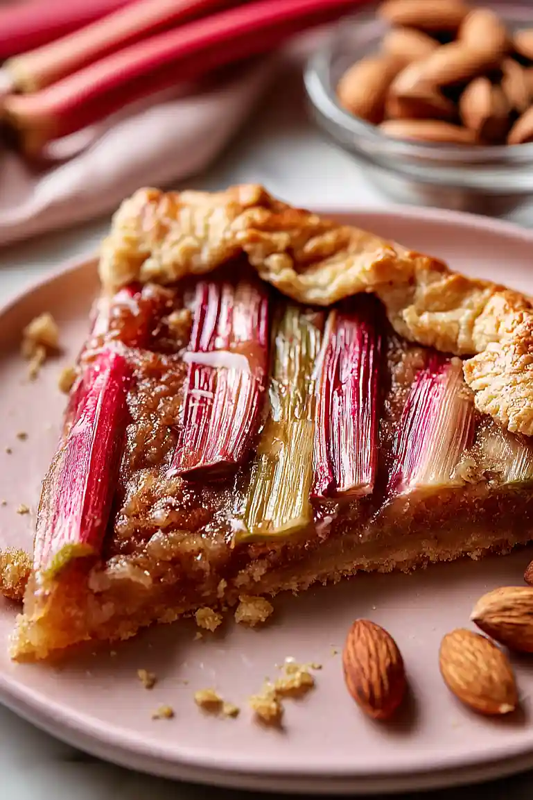 rhubarb galette with frangipane