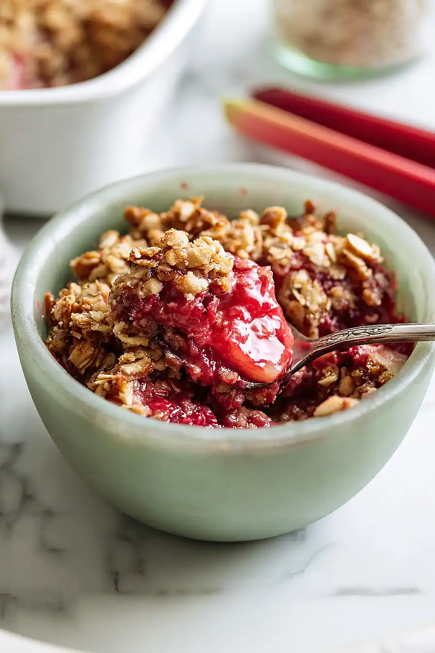 vegan rhubarb crisp