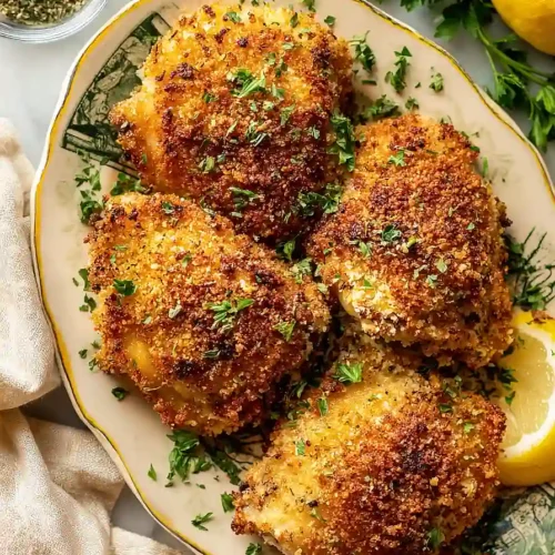 Crispy Parmesan Chicken Thighs