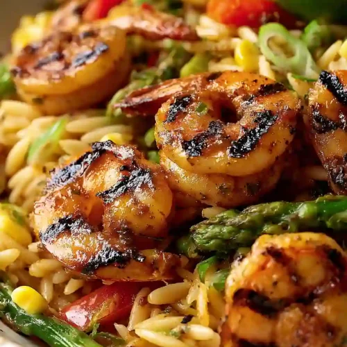 grilled jerk shrimp orzo salad
