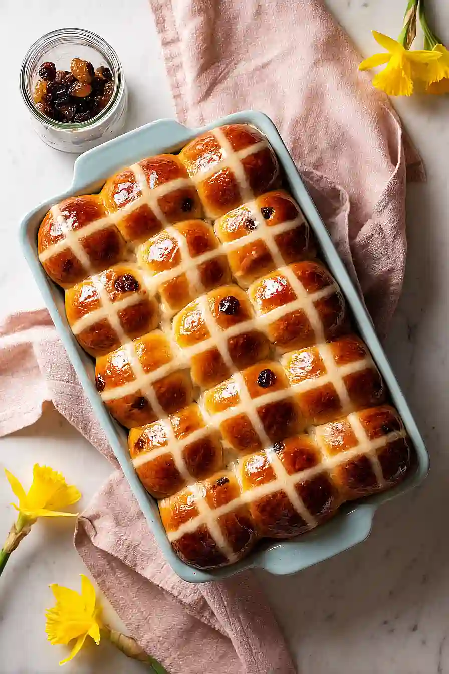 tangzhong hot cross buns