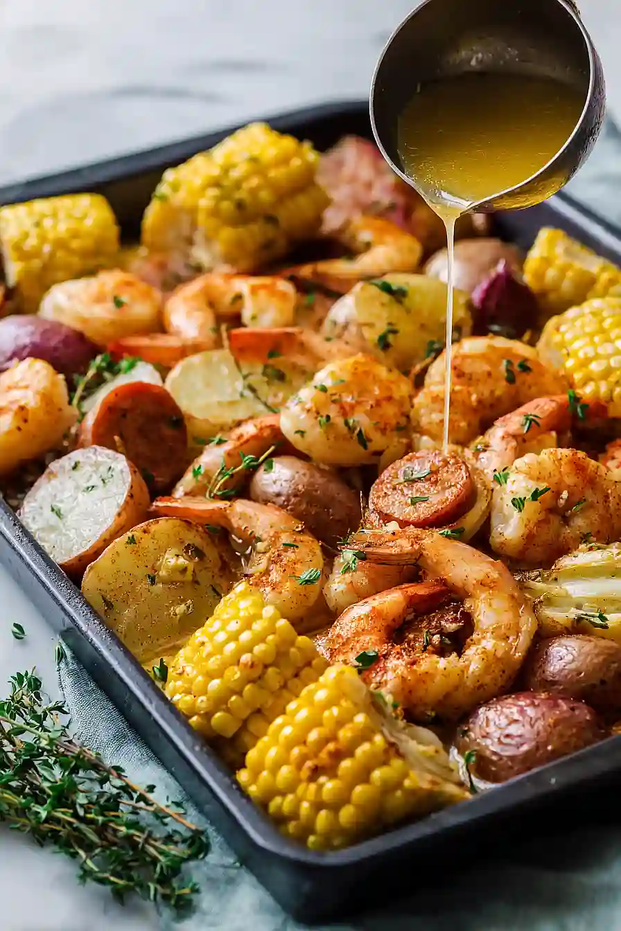 shrimp boil with garlic butter sauce