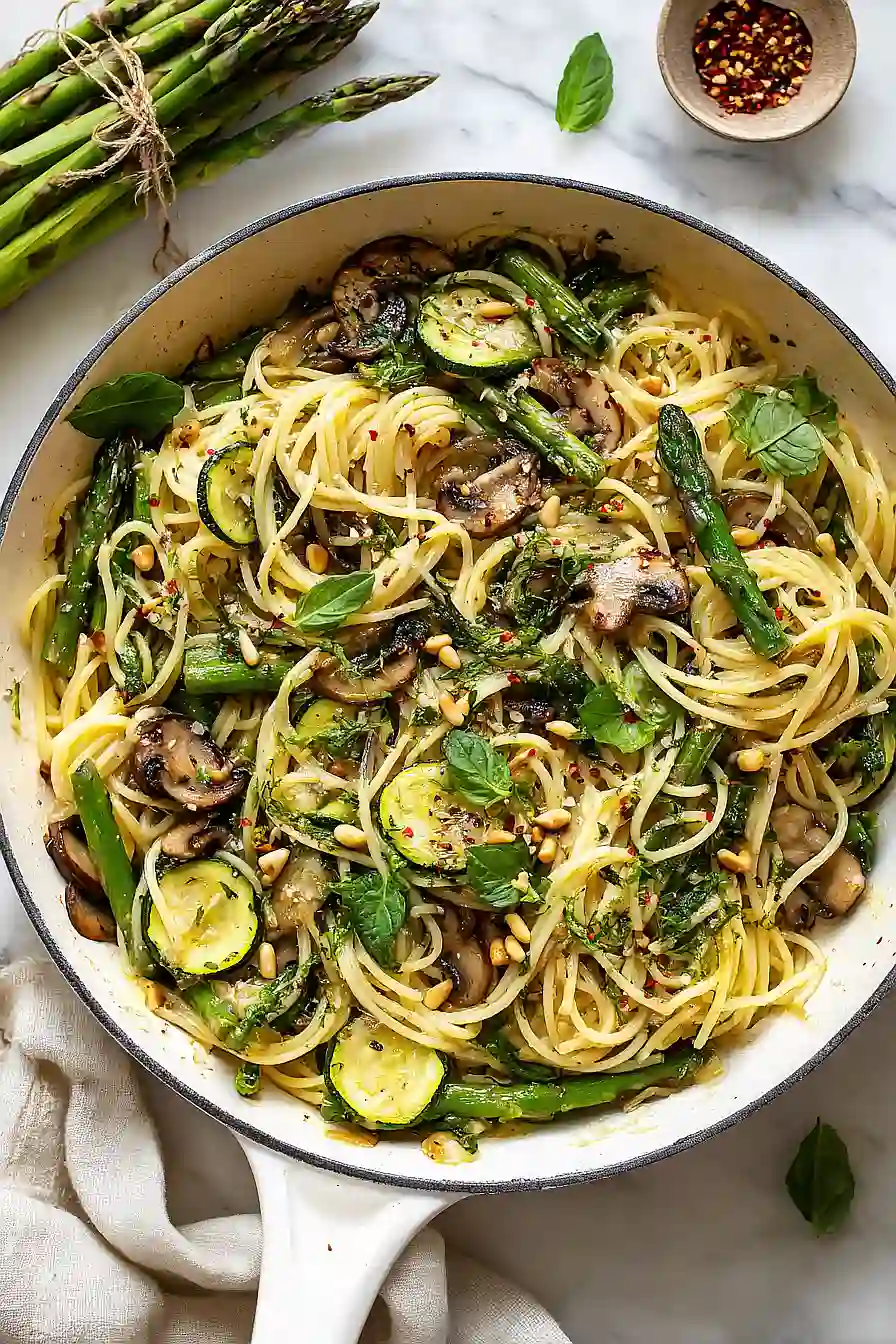 asparagus and zucchini pasta salad