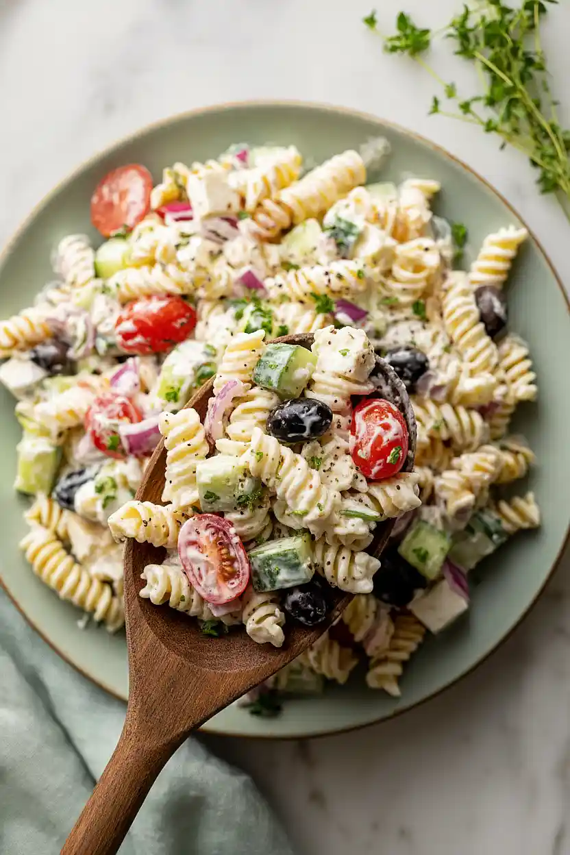 italian pasta salad with greek yogurt dressing