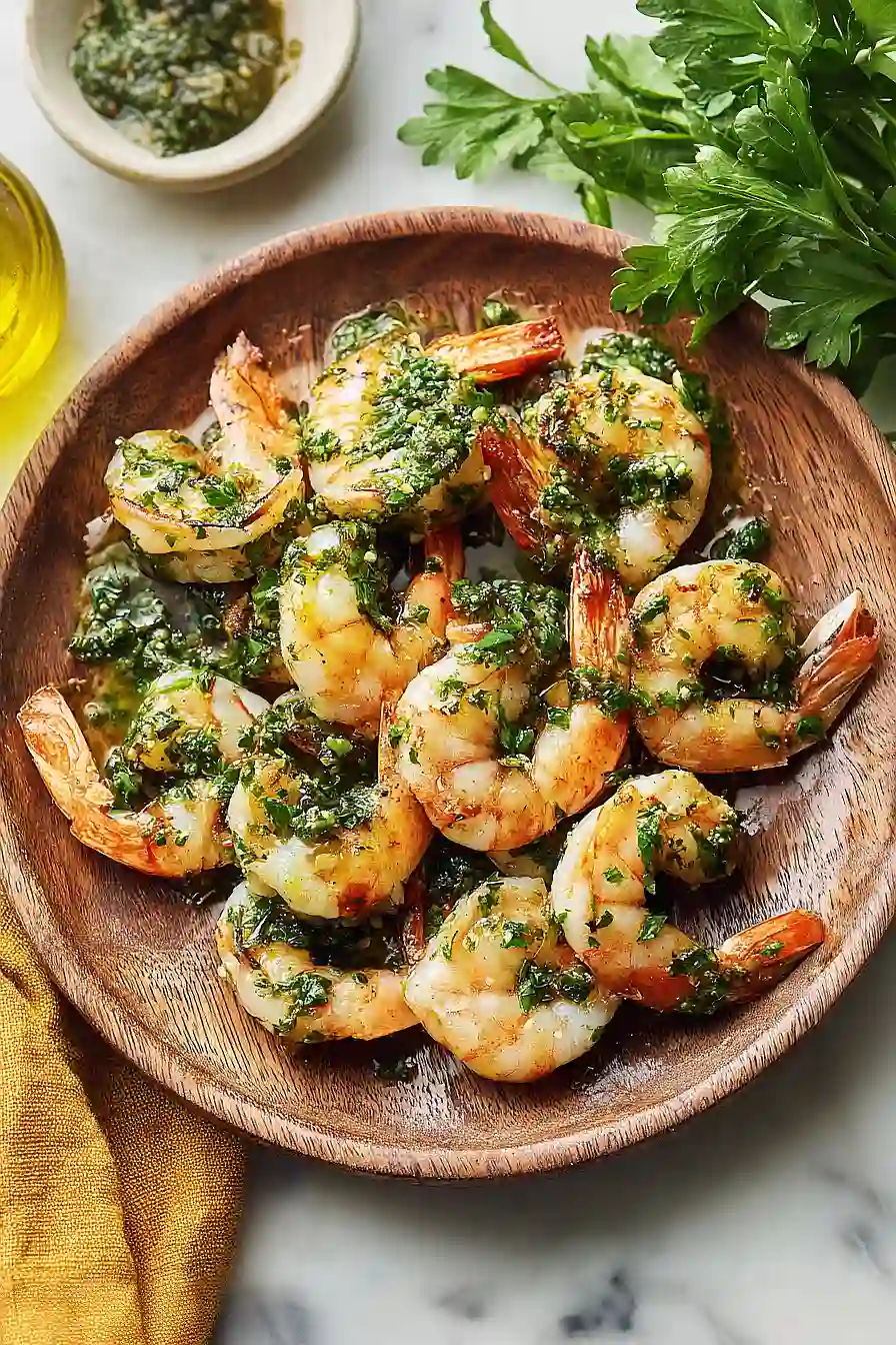 grilled shrimp with chimichurri sauce