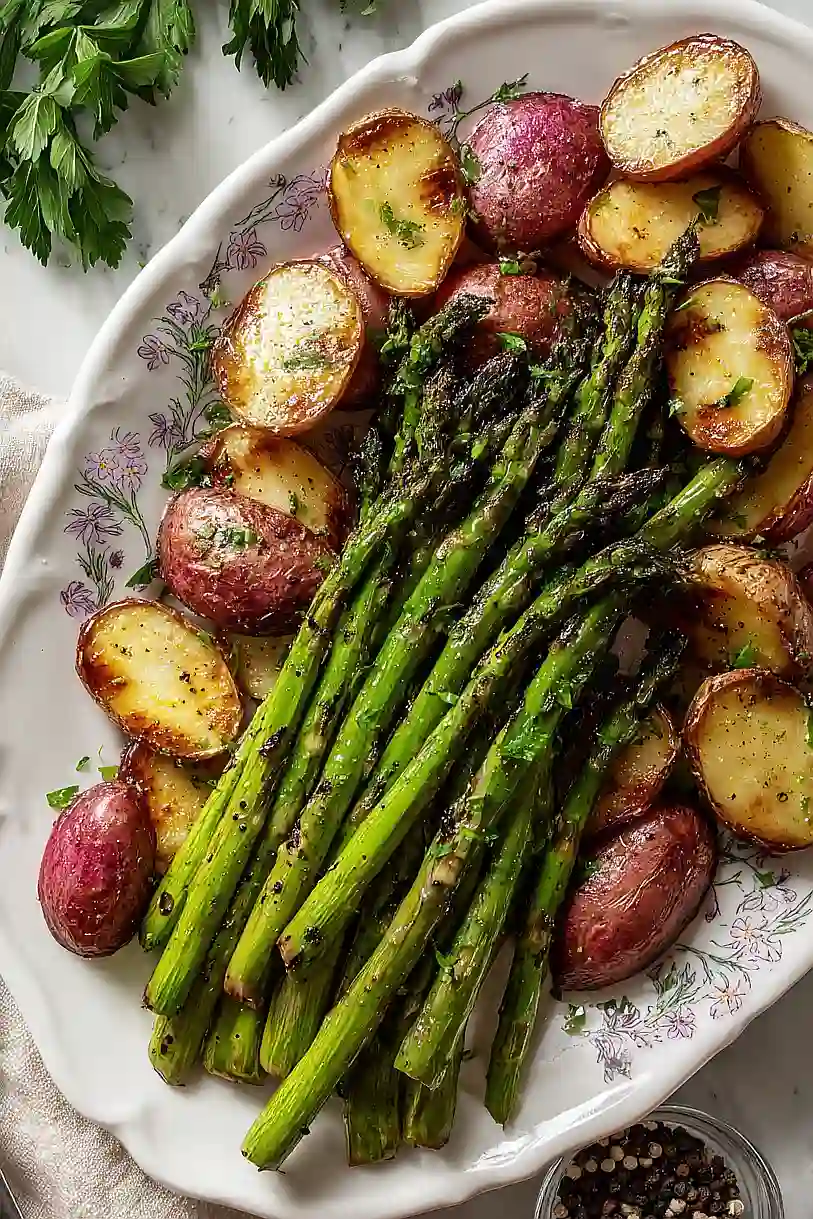 grilled asparagus and potatoes