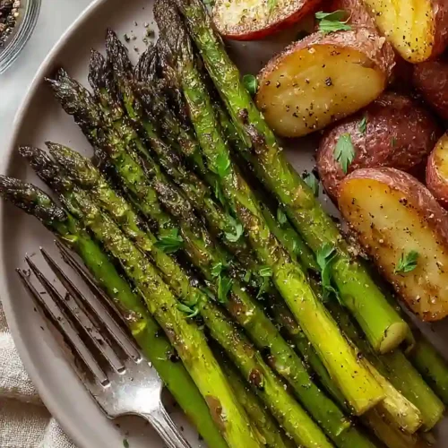 grilled asparagus and potatoes