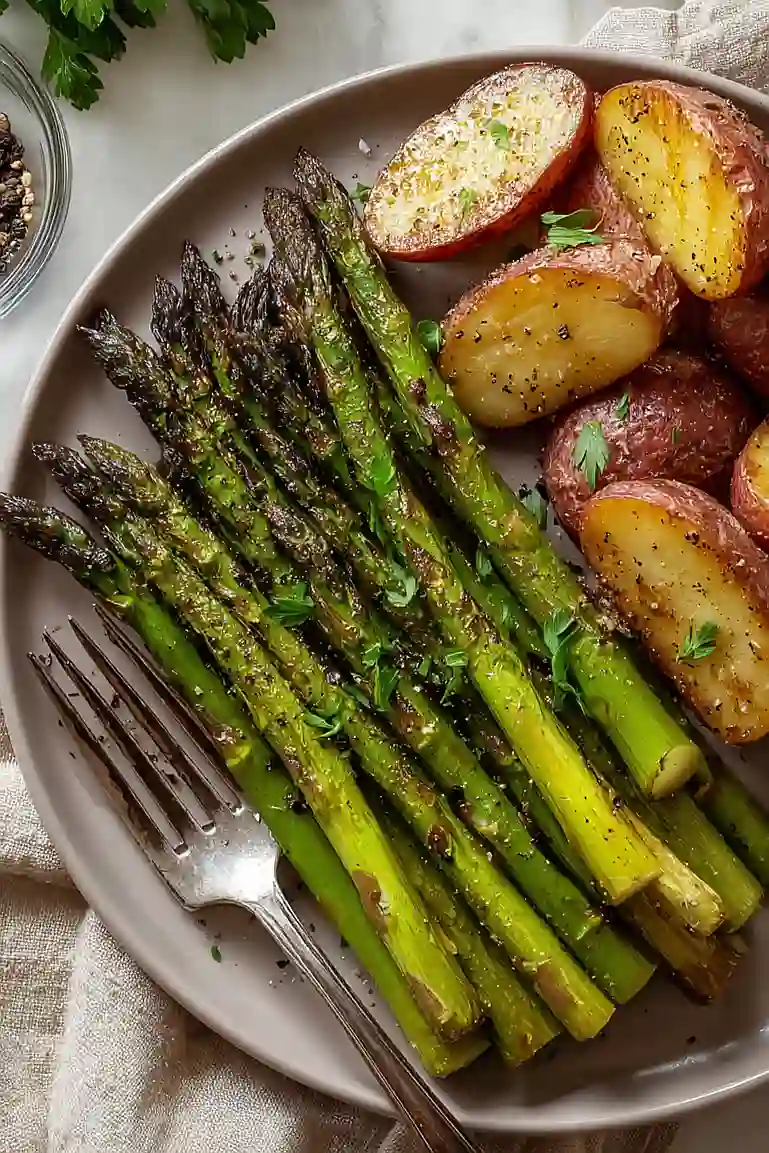 grilled asparagus and potatoes