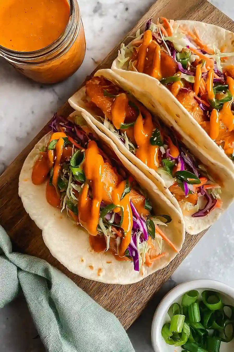 bang bang salmon tacos