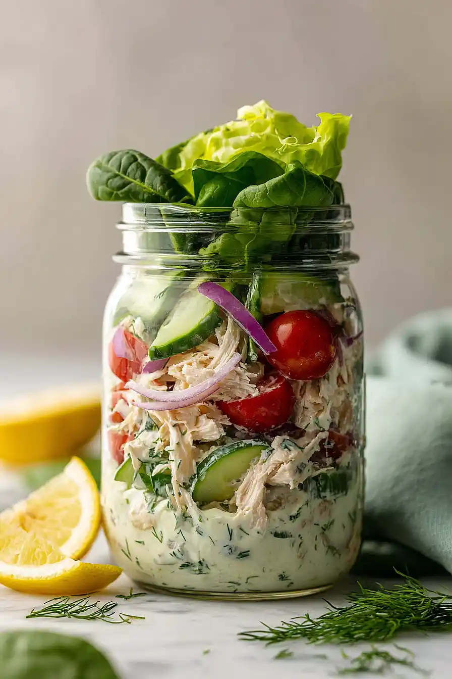 chicken salad in a jar