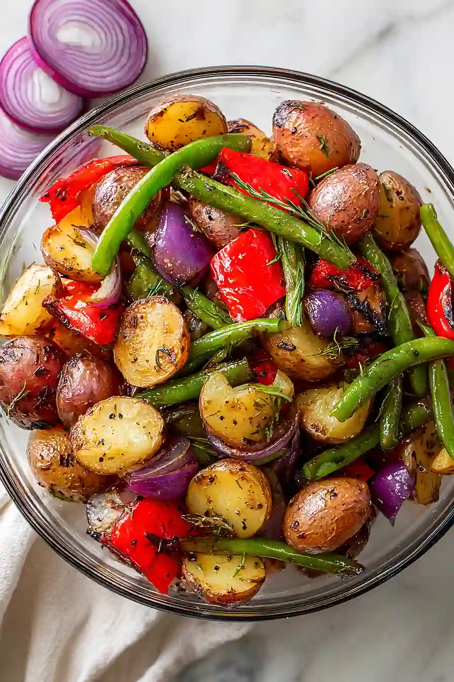 grilled potatoes and veggies