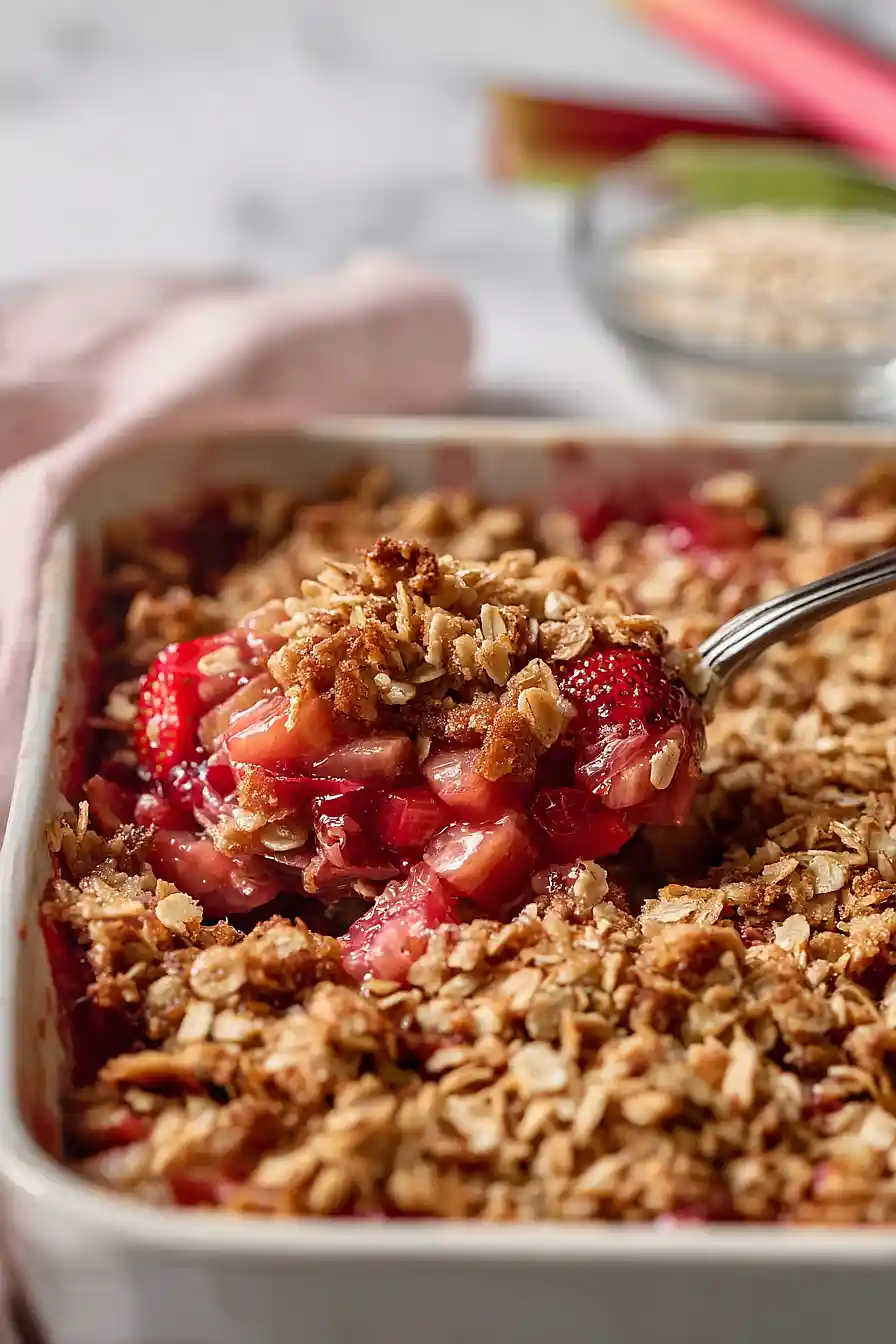 low sugar strawberry rhubarb crisp