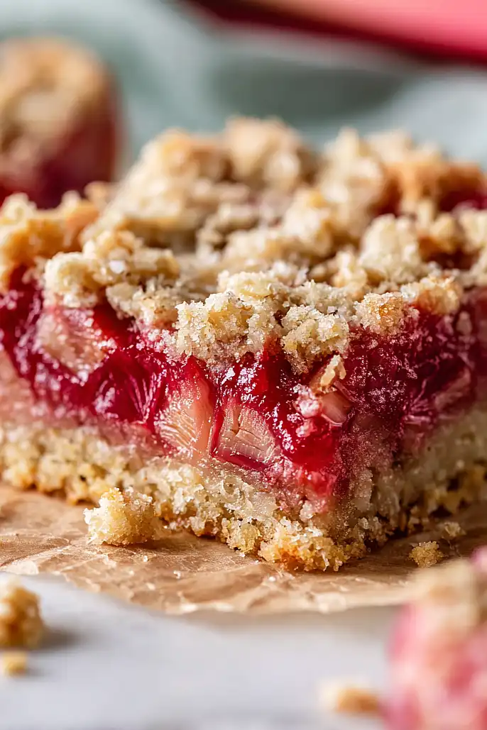 strawberry rhubarb crisp bars