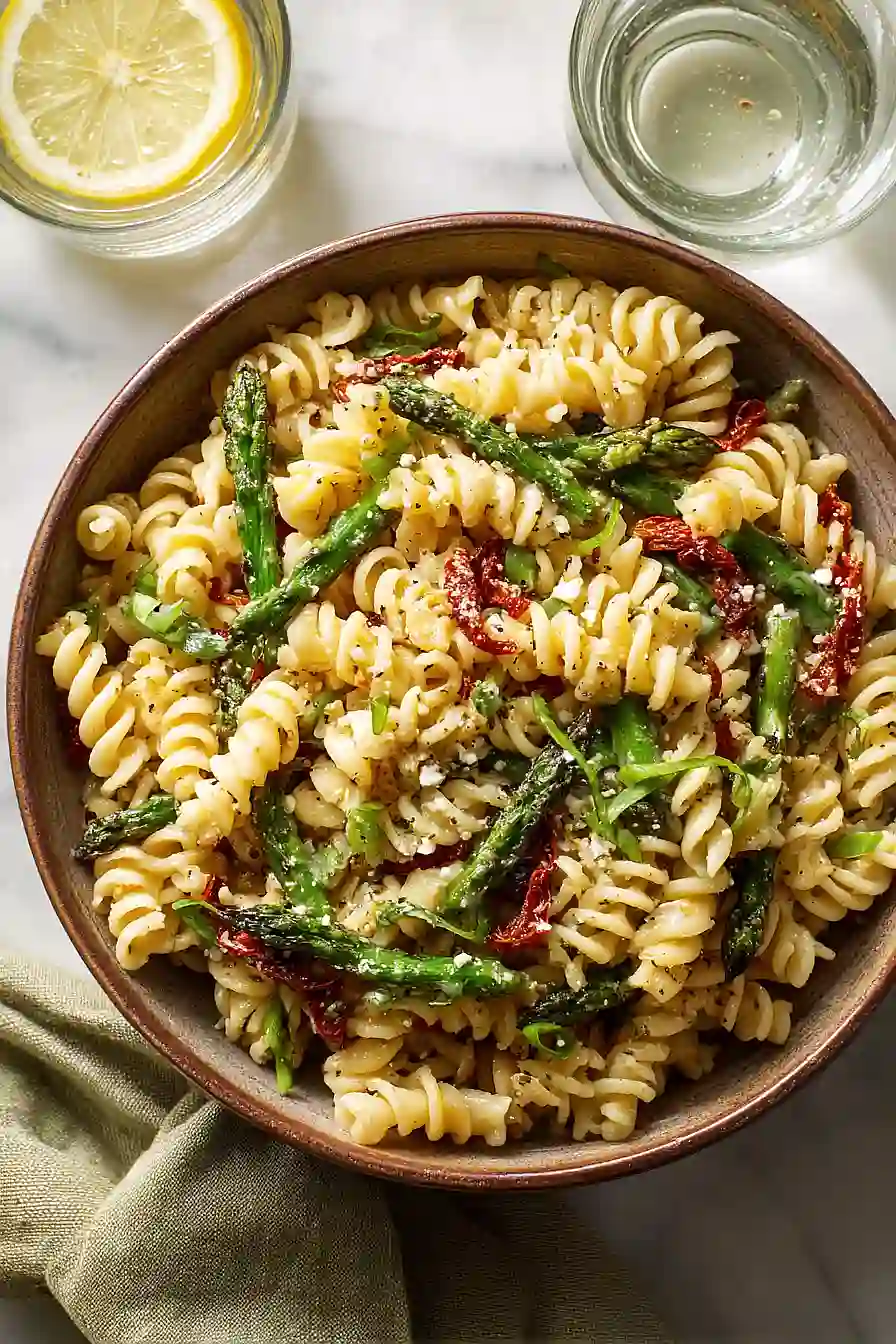 sun dried tomato and asparagus pasta salad