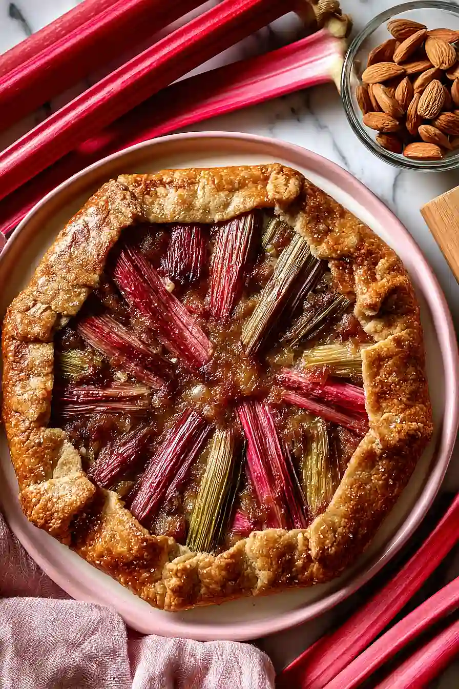 rhubarb galette with frangipane