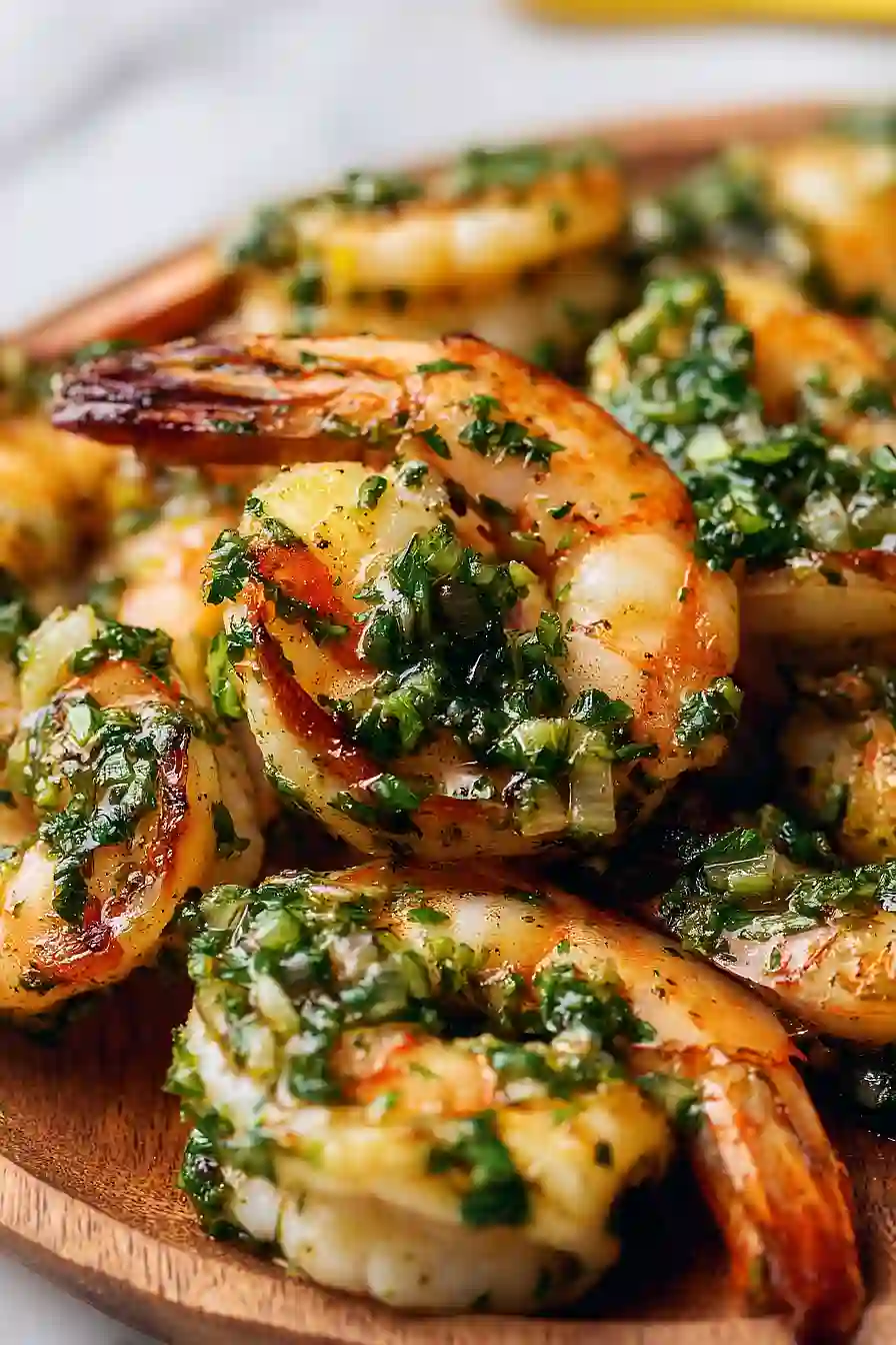grilled shrimp with chimichurri sauce
