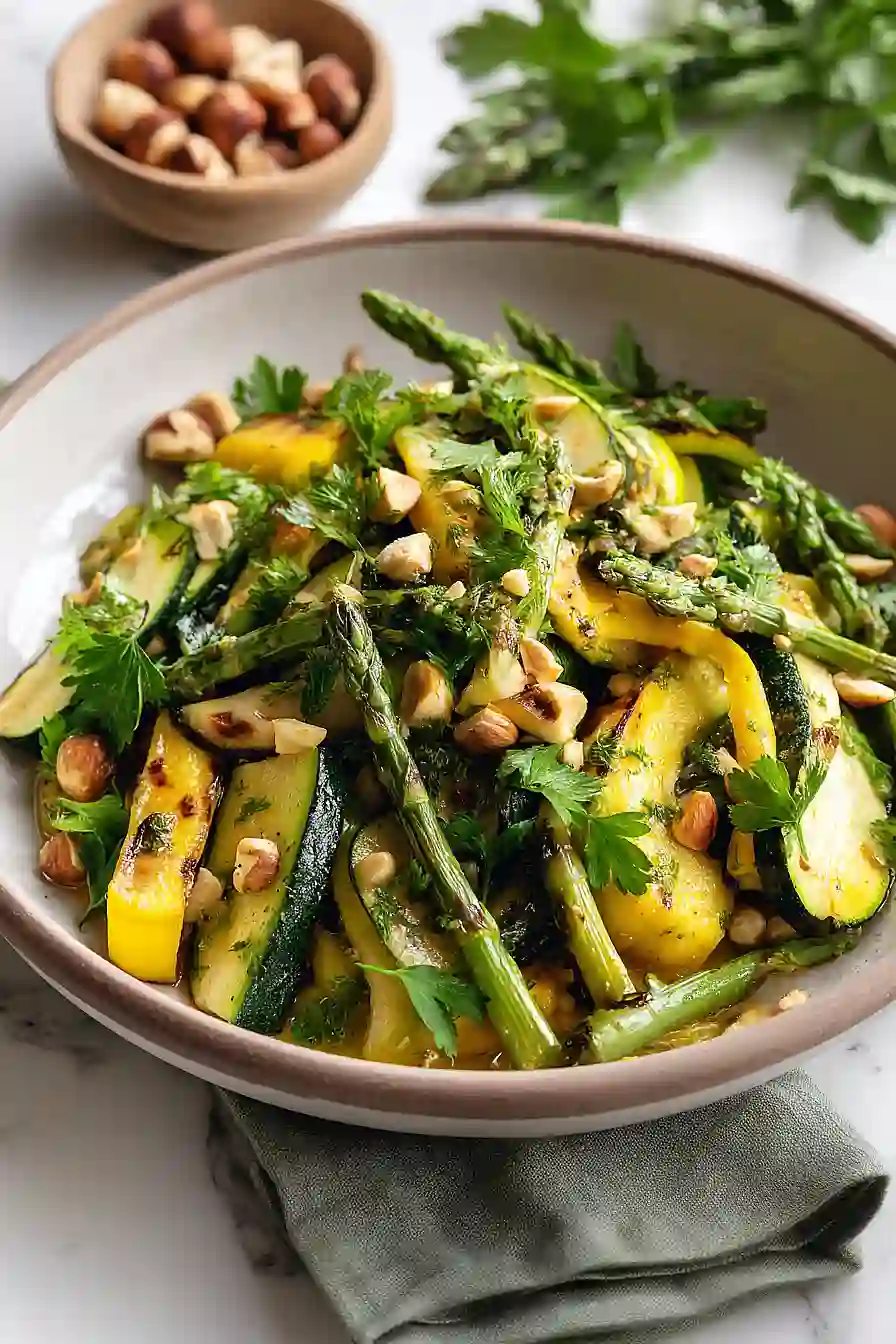 grilled zucchini and asparagus salad