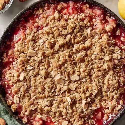 cast iron skillet rhubarb crisp