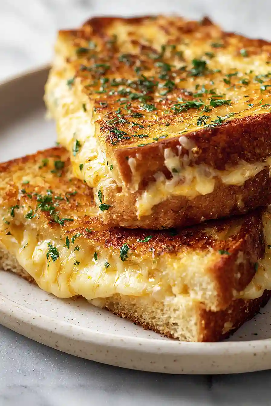 garlic bread grilled cheese