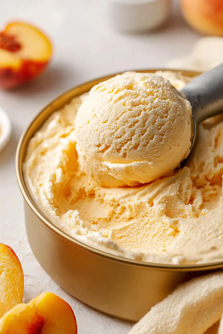 vegan peach ice cream