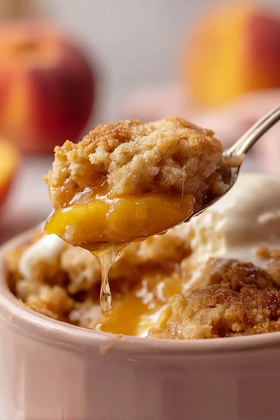 grilled peach cobbler