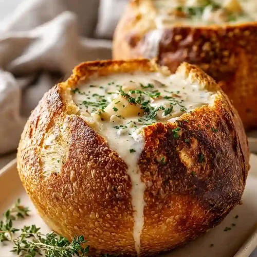 clam chowder bread bowl