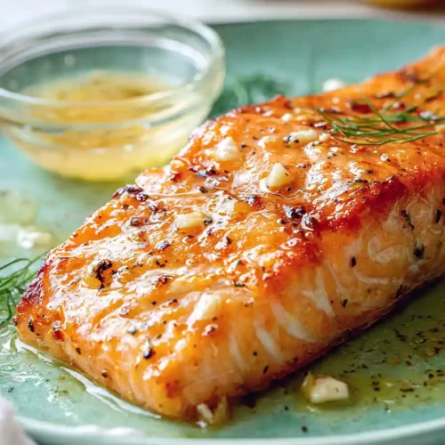 grilled salmon with garlic butter