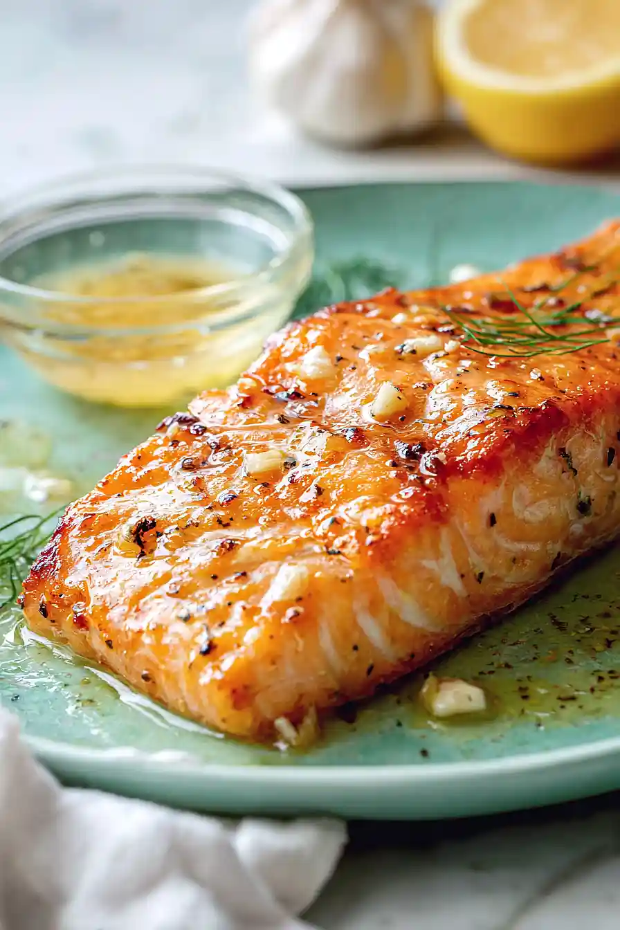 grilled salmon with garlic butter
