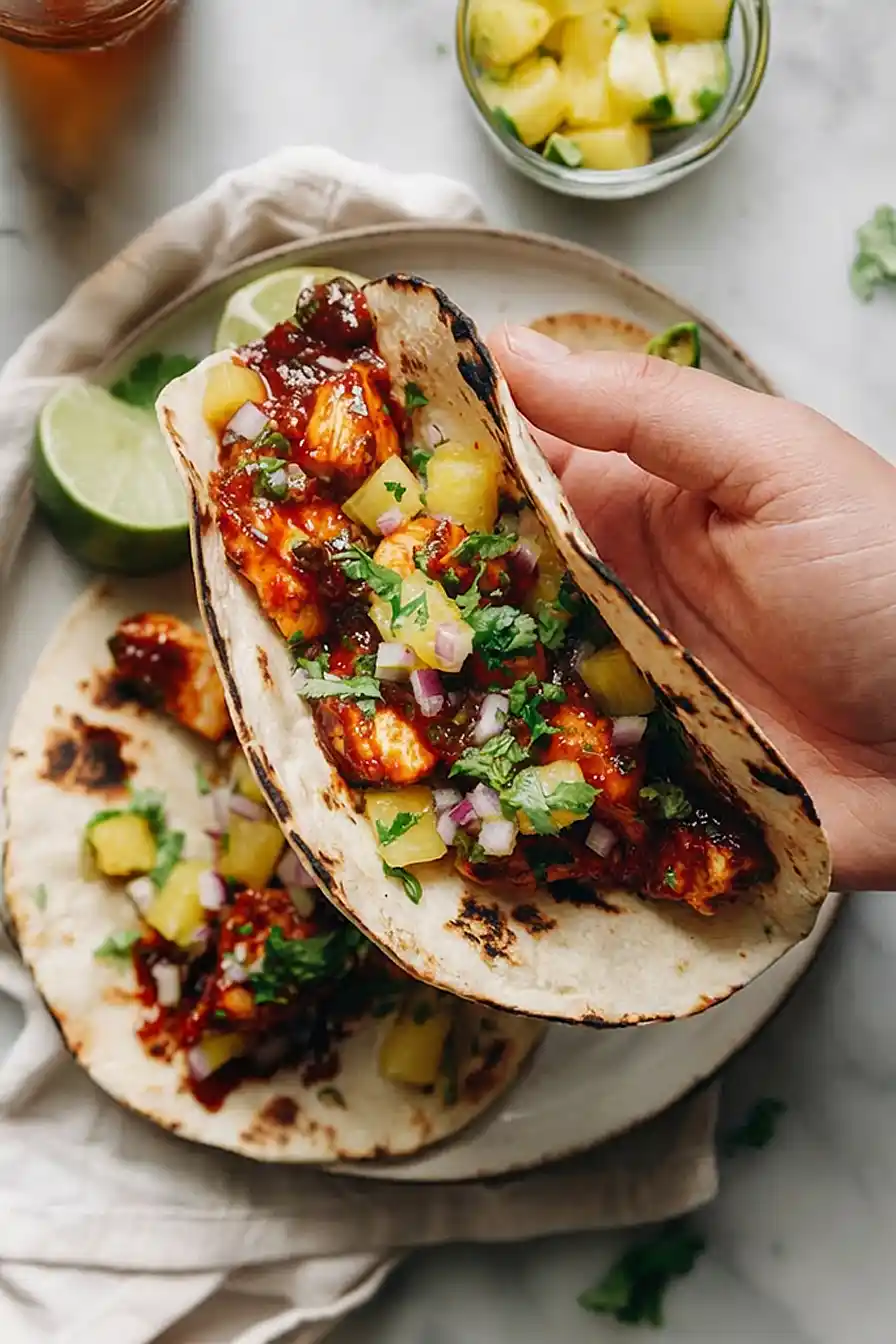 hawaiian chicken tacos