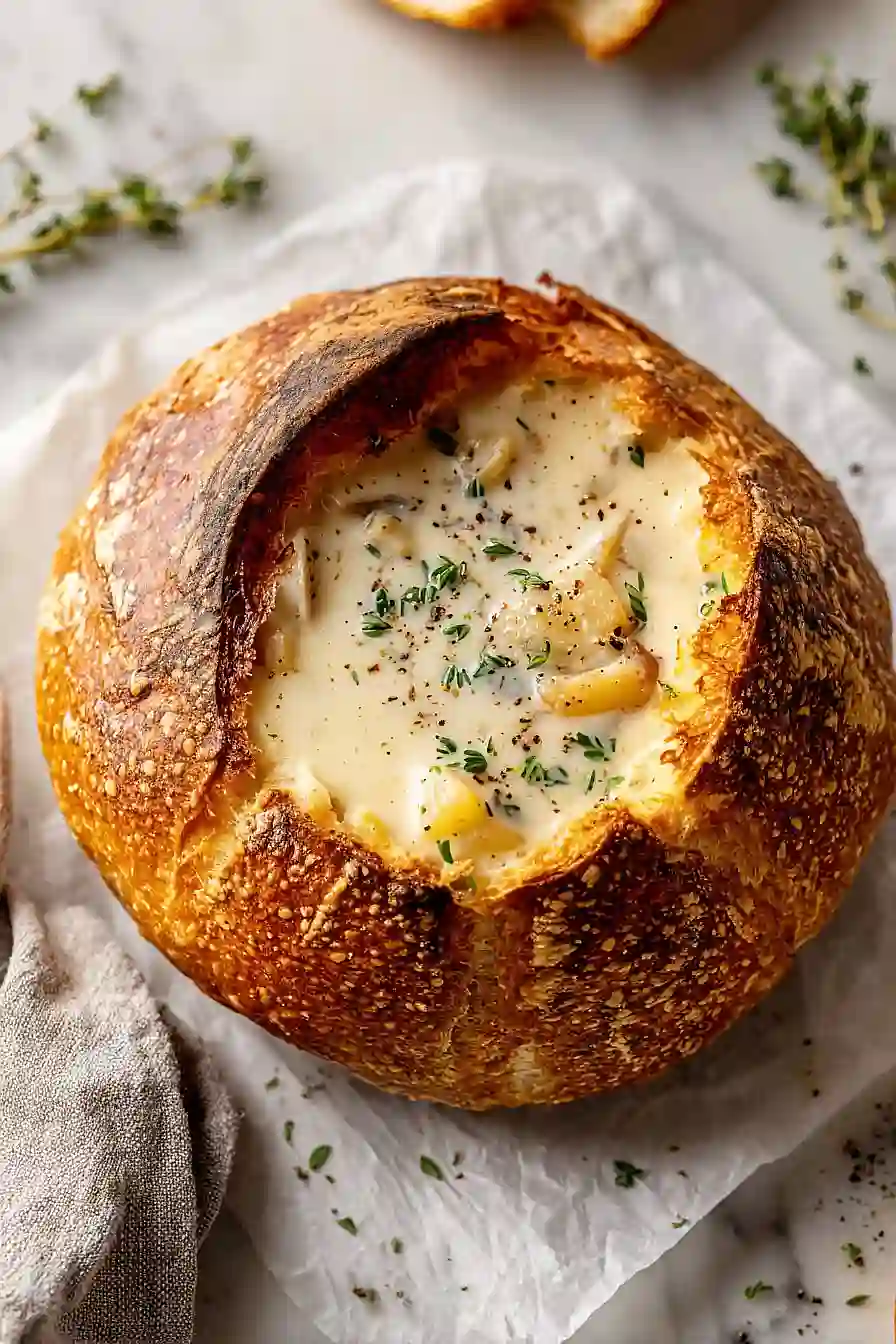 clam chowder bread bowl