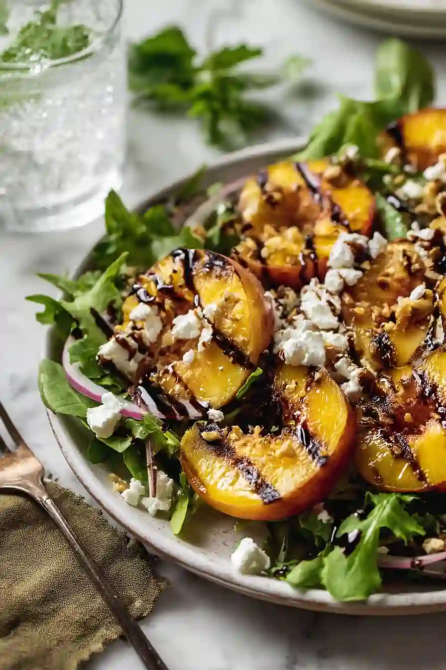 grilled peaches with goat cheese
